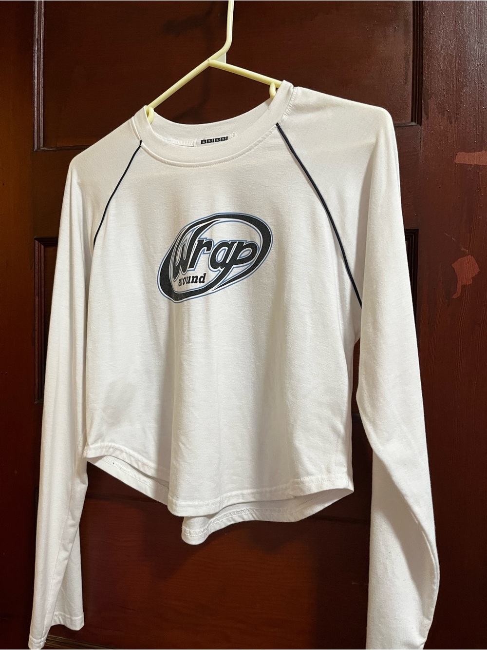 Wrap Around White Long-Sleeve Logo Tee